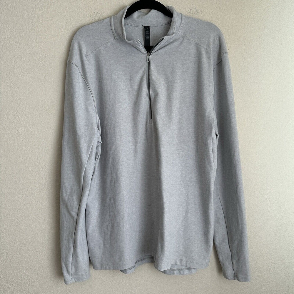 Lululemon 1/4 Zip Pullover Mens XL Gray Heathered Long Sleeve Mock Neck‎ Sport